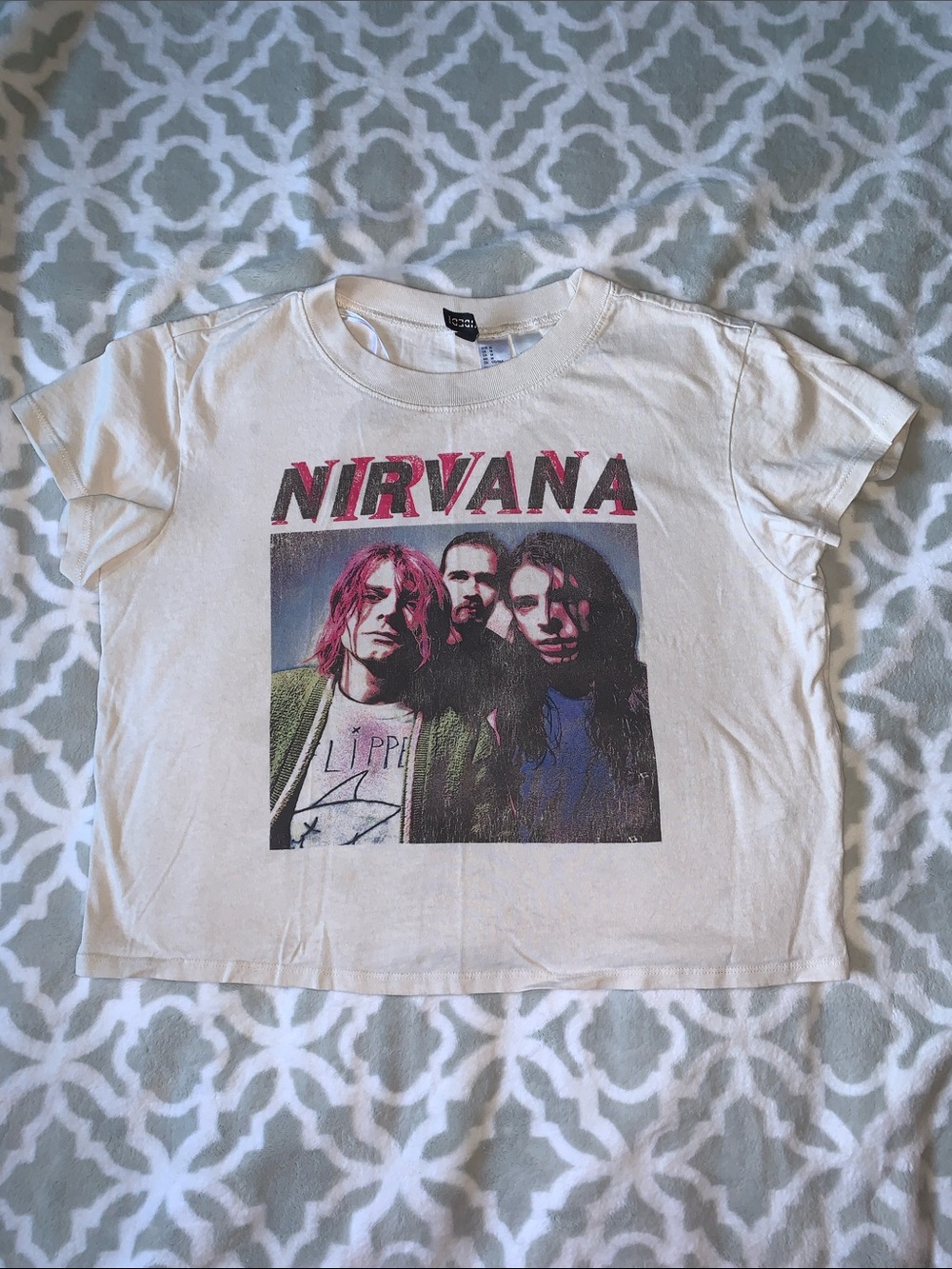 H&M White Nirvana Band Graphic Tee